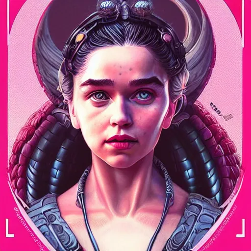 Prompt: Lofi BioPunk portrait daenerys targaryen with a dragon Pixar style by Tristan Eaton Stanley Artgerm and Tom Bagshaw