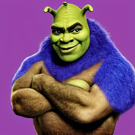 Image similar to the rock as Shrek, portrait, DreamWorks