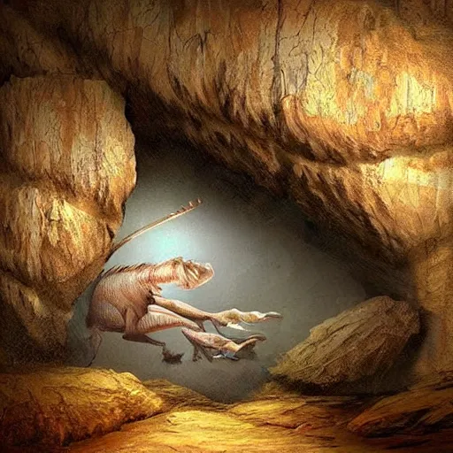 Image similar to realistic prehistoric cave drawings, cave, high quality, rocks, paint