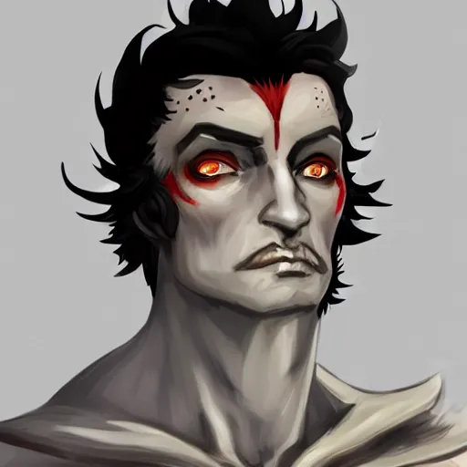 Image similar to a portrait of Zagreus from Hades video game , concept art, trending on artstation.