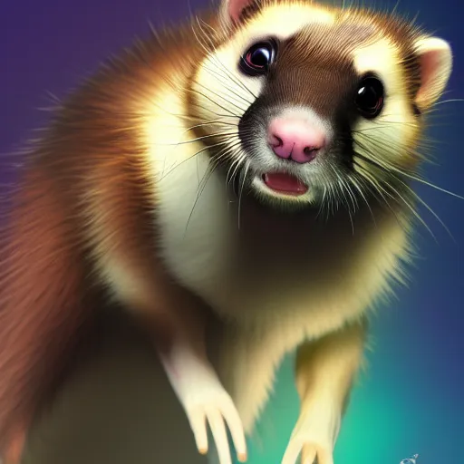 Image similar to A ferret is Thanos, hyperdetailed, artstation, cgsociety, 8k