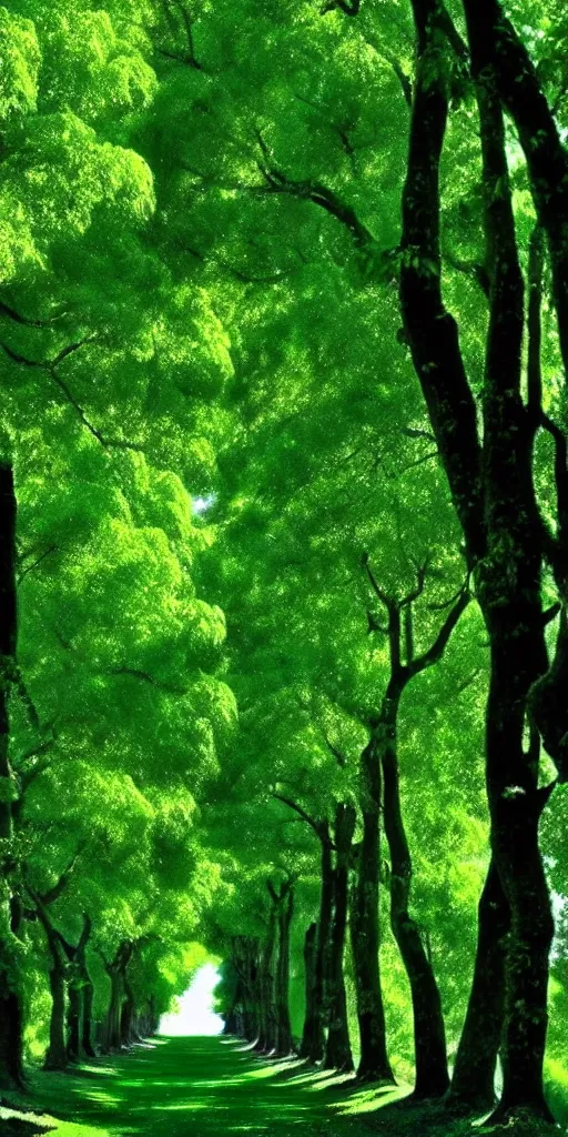 Prompt: the wind whispers softly amongst the canopy of a thousand emerald trees atop a shining hill in your mind