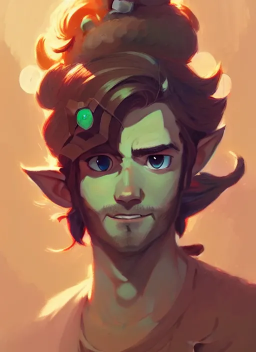 Prompt: highly detailed portrait of link from ocarina of time ringlet hair by atey ghailan, by greg rutkowski, by greg tocchini, by james gilleard, by joe fenton, by kaethe butcher