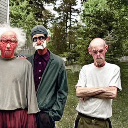 Prompt: photo of trash humpers