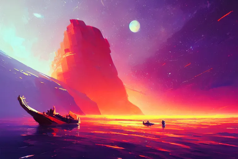 Image similar to eisberg floating in space, by anato finnstark, by alena aenami, by john harris, by ross tran, by wlop, by rhads, by andreas rocha