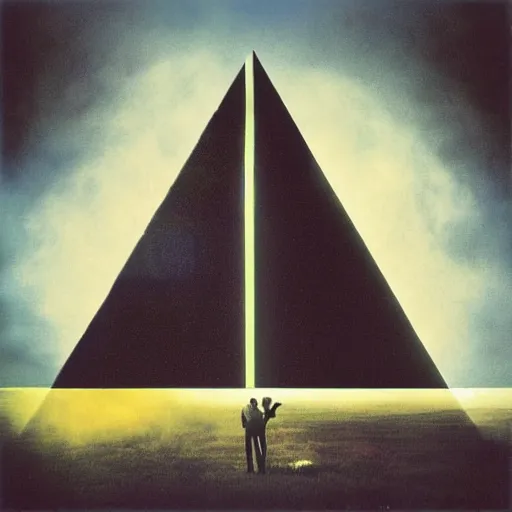 Prompt: album cover in the style of Pink Floyd
