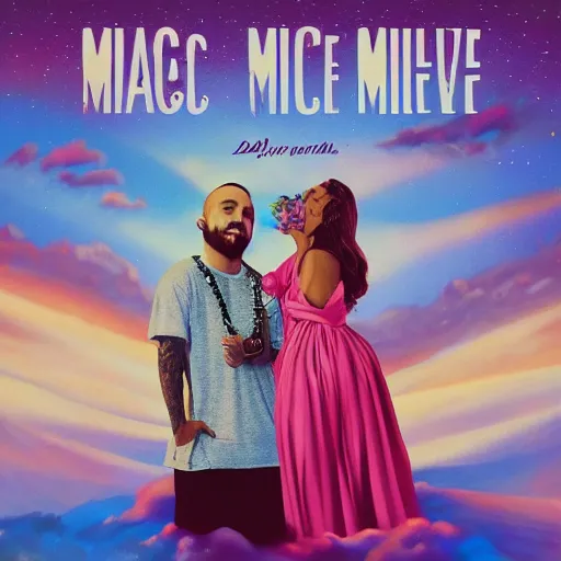Image similar to an album cover for a romance album by rapper mac miller, divine feminine theme, creative, trending