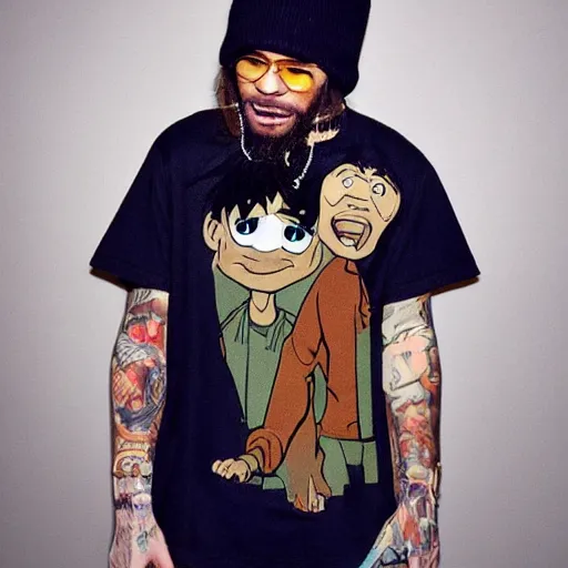 Image similar to shaggy from scooby doo cartoon if he were a hypebeast