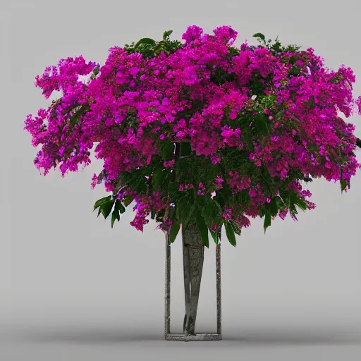 Image similar to A 3D reconstruction of a flowers Bougainvillea with 10 pedals evenly dispersed and Stamens in the center, rendered in Unity, 3ds Max Design, Blender, and Maya