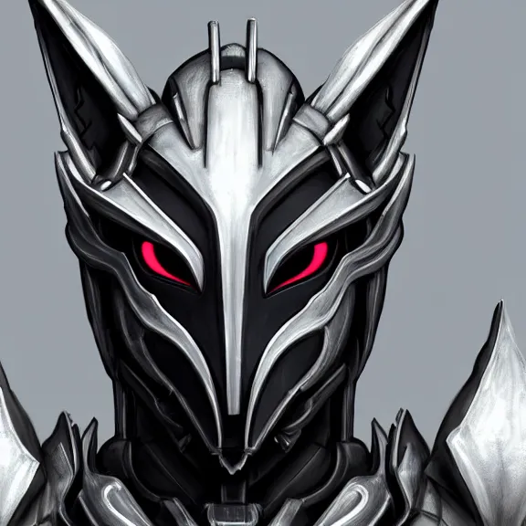 Image similar to high quality close up headshot of a cute beautiful stunning robot anthropomorphic female dragon, with sleek silver armor, a black OLED visor over the eyes, facing the camera, maw open and about to eat you, you being dragon food, the open maw being detailed and soft, highly detailed digital art, furry art, anthro art, sci fi, warframe art, destiny art, high quality, 3D realistic, dragon mawshot, dragon art, Furaffinity, Deviantart