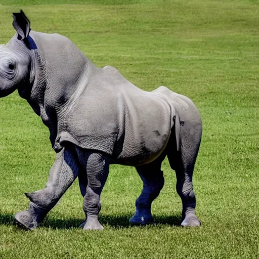 Prompt: horse mixed with a rhino