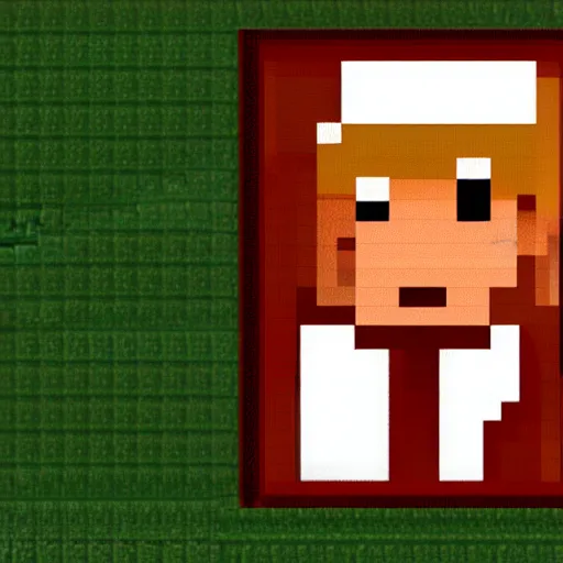 Image similar to screenshot of pixelated trump in minecraft