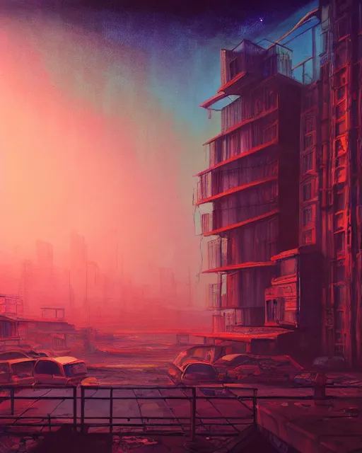 Image similar to a beautiful very detailed painting of abandoned city bedroom by renzo piano, dramatic lighting vice city at dawn water tundra bladerunner 2 0 4 9 at dusk desert thermal vision postcyberpunk reclaimed by nature hyperrealism galactic anime lake lightpaint nightvision extraterrestial, archdaily, wallpaper, highly detailed, trending on artstation.