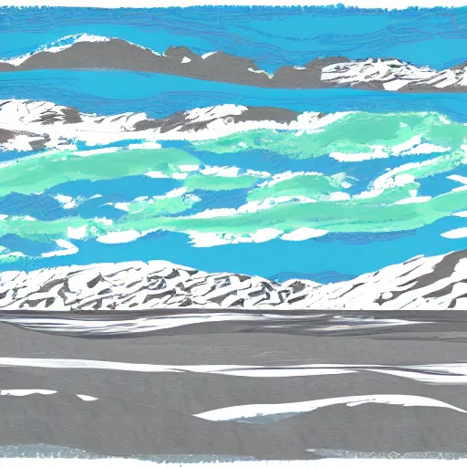 Prompt: arctic landscape, microsoft paint art