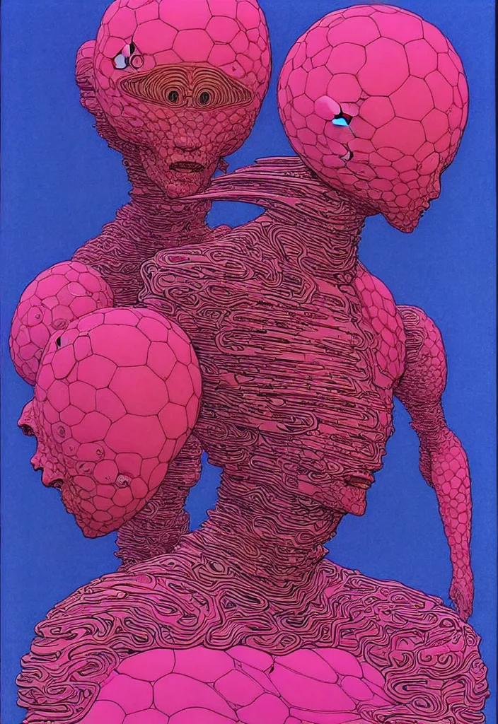 Image similar to ( ( ( ( a humanoid creature from another planet. ) ) ) ) by mœbius!!!!!!!!!!!!!!!!!!!!!!!!!!!, overdetailed art, colorful, artistic record jacket design