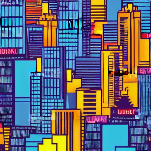 Image similar to Saigon Cityscape. Vietnam colorscheme. Icon. Vector art. Trending on Artstation. 8k resolution.