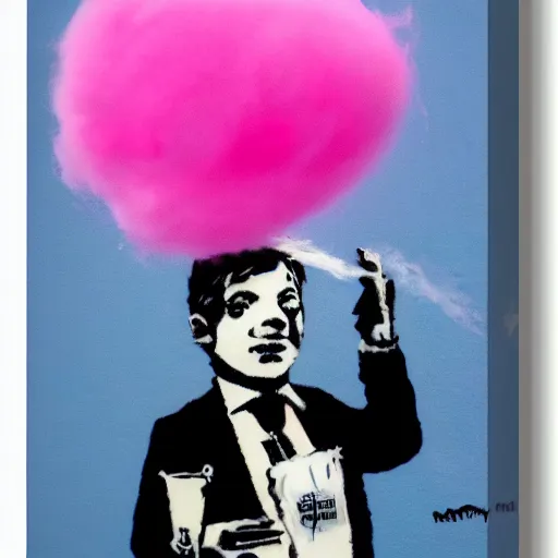 Prompt: cotton candy by banksy