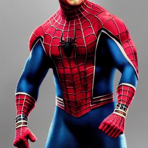 Prompt: dwayne johnson as spiderman, full body shot, highly - detailed, sharp focus, award - winning