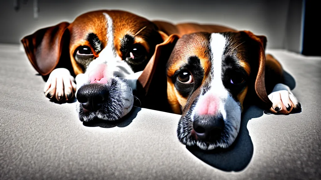 Image similar to dog with down syndrome, 4 k photo with sony alpha a 7 by unknown photographer.