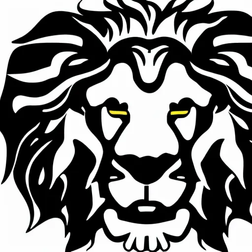 Image similar to minimal vector logo of a laughing lion head