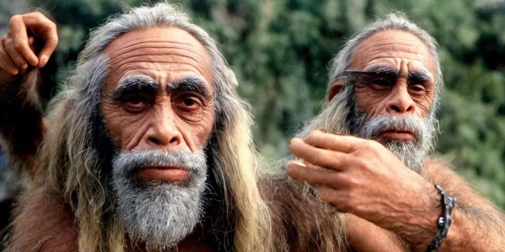 Image similar to film still of Tommy Chong in Planet of the Apes