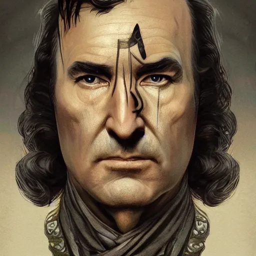 Image similar to portrait of stoic looking john oliver as vigo carpathian, military uniform, fantasy, intricate, elegant, highly detailed, centered, dark, smokey, charcoal painting, digital painting, artstation, concept art, smooth, sharp focus, illustration, art by artgerm and greg rutkowski and alphonse mucha