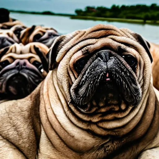 Image similar to a Walrus-Pug Hybrid, A Walrus that looks like a pug, huge tusks, afternoon hangout, good times photograph, candid