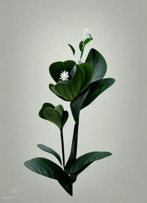 Image similar to an isolated gardenia plant, full view, centered, 3 d render, art nouveau dark outlines, ultra realistic, masked transparent flat background, popular on sketchfab, pixelsquid, 8 k, volumetric lighting, super focused, no blur, trending on artstation, octane render, ultra detailed, hyperrealistic, by artgerm and greg rutkowski and alphonse mucha