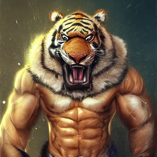 aesthetic commission portrait of a muscular furry | Stable Diffusion ...