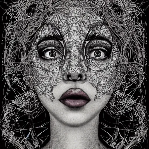 Prompt: the face of an incredibly beautiful and elegant woman partially made of tomatoes vines and grass looking up, an ultrafine detailed illustration by james jean, final fantasy, intricate linework, bright colors, behance contest winner, vanitas, angular, altermodern, unreal engine 5 highly rendered, global illumination, radiant light, detailed and intricate environment