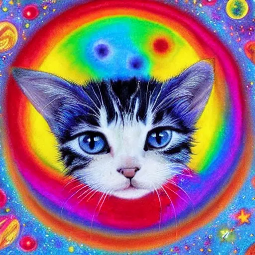 Image similar to rainbow cosmic cute kitten