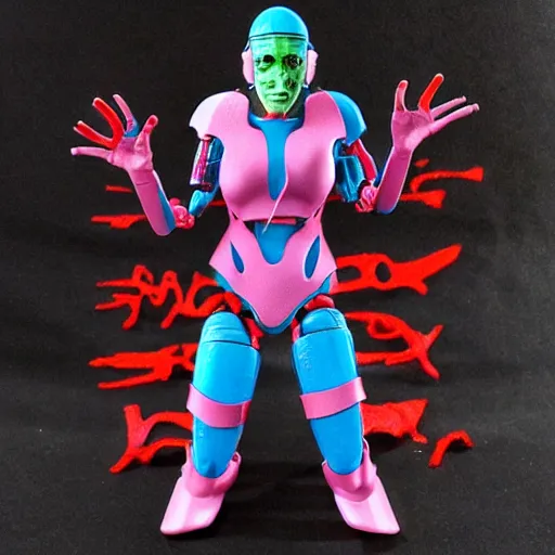 Image similar to donna haraway, cyborg, stop motion vinyl action figure, plastic, toy, butcher billy style