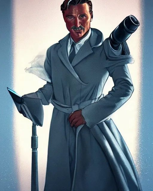 Prompt: Errol Flynn as a scientist. 1980s dystopian Soviet Russia, propaganda screens. Unreal engine, fantasy art by Loish. Faithfully depicted facial expression, perfect anatomy global illumination, radiant light, detailed and intricate environment