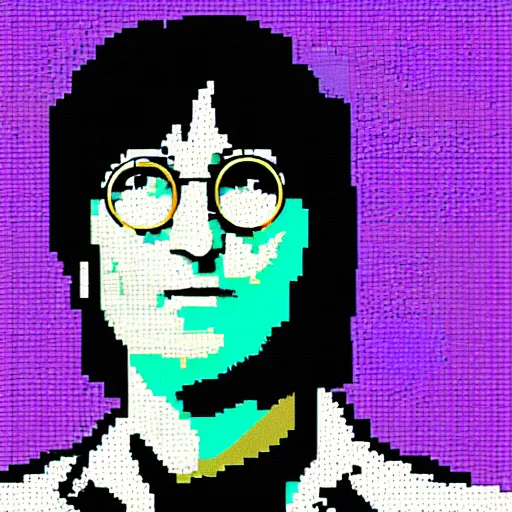 Image similar to John Lennon, pixel art