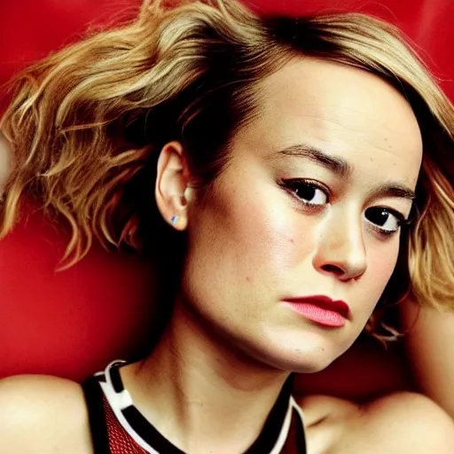 Prompt: portrait of Brie Larson in the style of Mario Testino, award-winning, detailed, 82 mm sigma art, close up