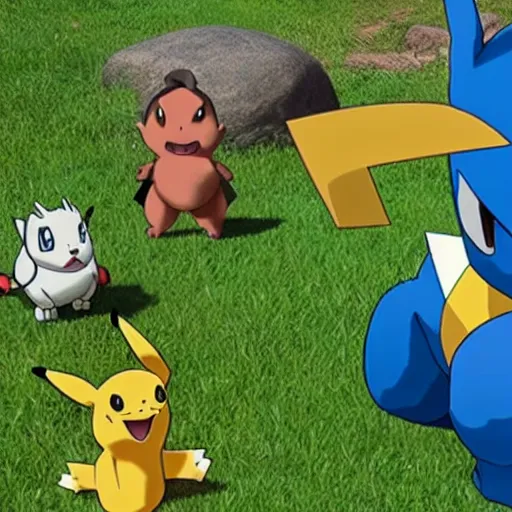 Image similar to dwayne the rock johnson as pokemon go pokemon screenshot from pokemon go