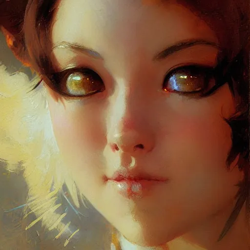 Image similar to cute anime girl face, painting by gaston bussiere, craig mullins, j. c. leyendecker