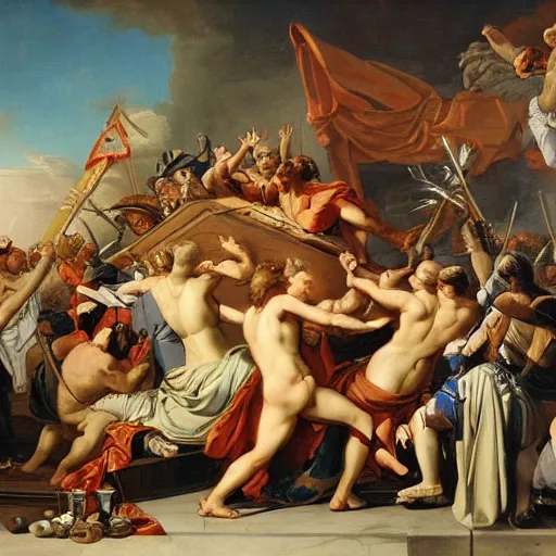 Image similar to pyrrhic victory painting by johann peter krafft