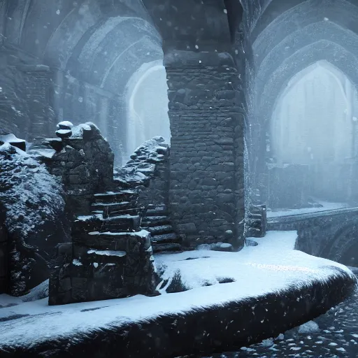Prompt: game of thrones winter is coming artstation in the magic realism first person view dramatic lighting unreal engine