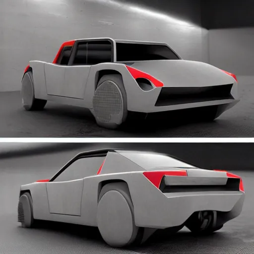 Prompt: brutalist - inspired car