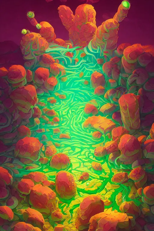 Image similar to roots cactus sushi cristal smurf ghost creature animal sushi cristal very big eye roots cactus elemental flush of force nature micro world fluo fishscale, behance hd by jesper ejsing, by rhads, makoto shinkai and lois van baarle, ilya kuvshinov, rossdraws radiating a glowing aura global illumination ray tracing hdr