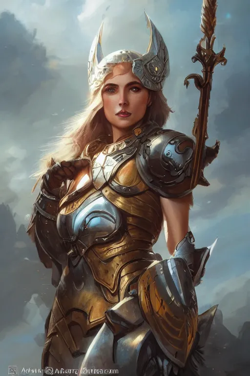 Image similar to amazon valkyrie athena, d & d, fantasy, portrait, highly detailed, headshot, digital painting, trending on artstation, concept art, sharp focus, illustration, art by artgerm and greg rutkowski and magali villeneuve