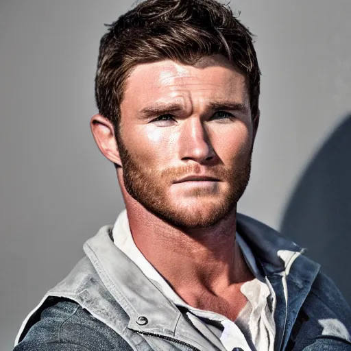 Image similar to scott eastwood as chris redfield, 4 k, high detail, high - resolution photograph, professional photography, ultra - detail