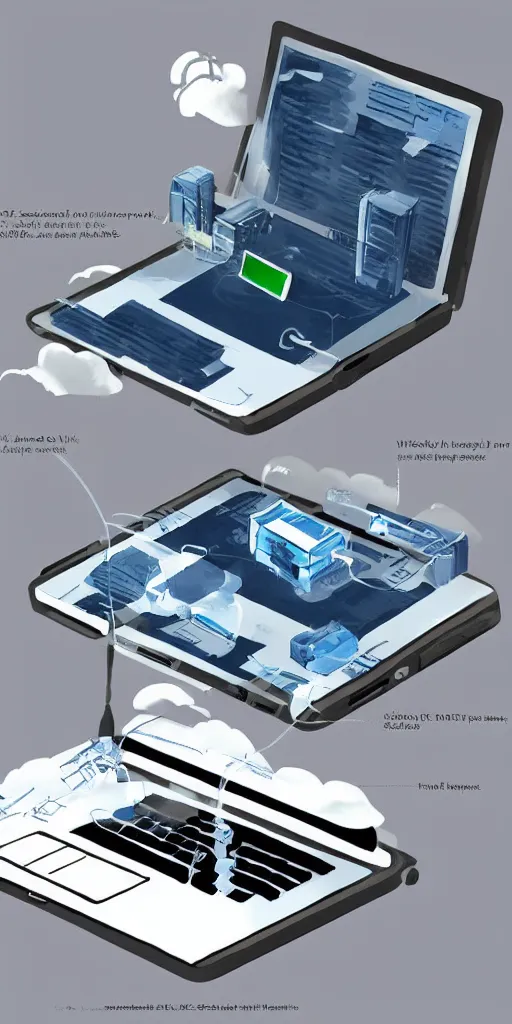 Image similar to concept art, portable cloud computer.