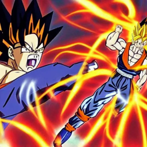 Prompt: woodrow wilson going super saiyan in dragonball-z (1998)