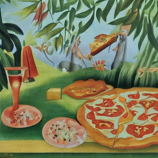 Image similar to Pizza Party by Henri Rousseau