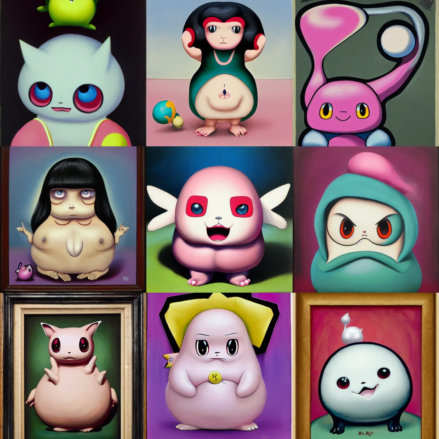 Prompt: beth ditto as a ditto pokemon, lowbrow painting by mark ryden