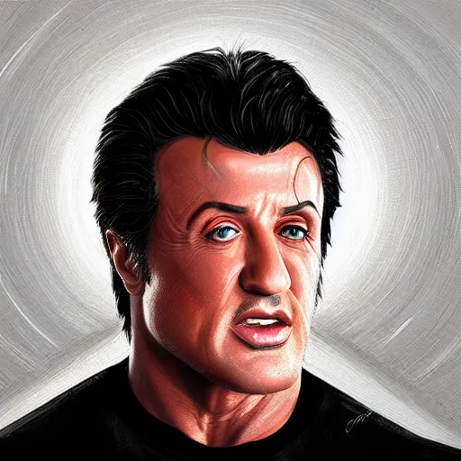 Prompt: portrait of sylvester stallone by charlie bowater