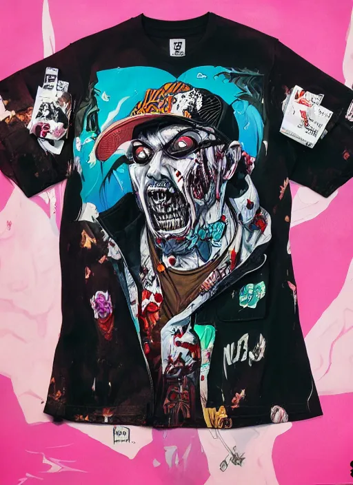 Image similar to zombie full body hiphop streetwear drip, tristan eaton, victo ngai, artgerm, rhads, ross draws