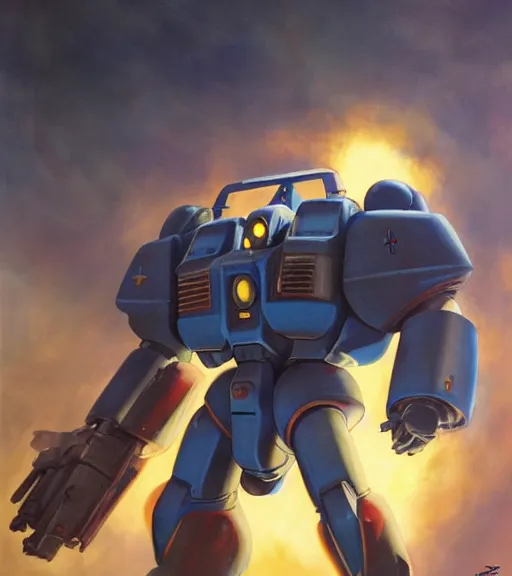 Prompt: scifi painting of gouf mobile suit by dariusz zawadzki, kenneth blom, mental alchemy, james jean, pablo amaringo, naudline pierre, contemporary art, sleek